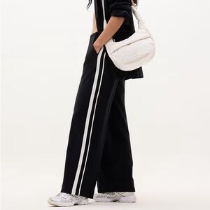Athleta Black and White Women's Wide-Leg Pants